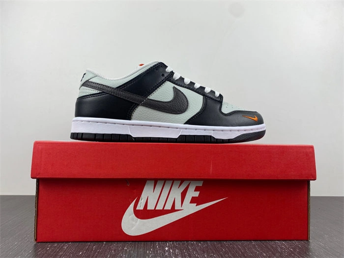 Nike Dunk Low Grey Black Orange Mini Swoosh FN7808- ModernLook 4617