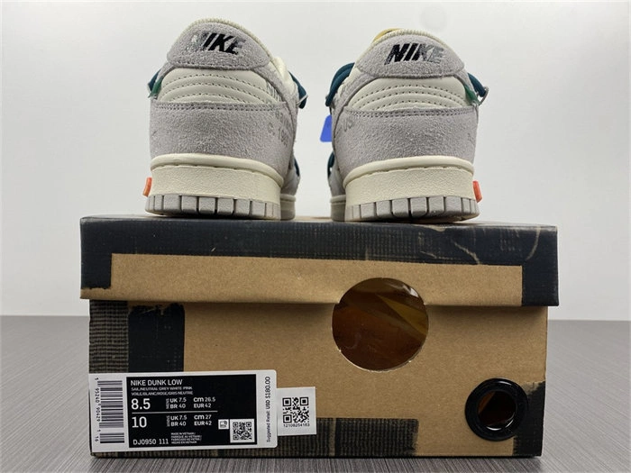 Tailored Nike Dunk Low Off-White Lot 16 DJ0950- 5058